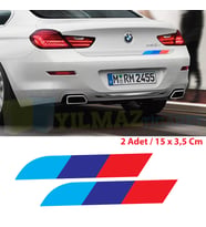 Bmw M Logo Marşpiyel Kapı Altı Tampon Bagaj Oto Sticker 2 Adet 15 X 3,5 Cm