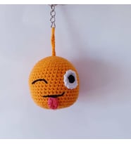Sevimli Surat Amigurumi Organik Anahtarlık Oyuncak