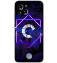 Reeder S23 Pro Max Kılıf HD Desen Baskılı Arka Kapak - Dark Neon Yaprak O Harfi