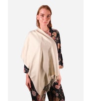 Salsa Paşmina Şal Düz Krem