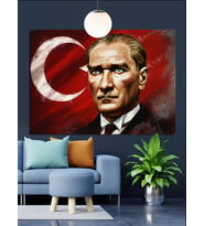 Mustafa Kemal Atatürk  Dekoratif Kanvas - Mdf Ahşap Tablo