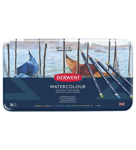 Derwent Watercolour Pencil Suluboya Kalem Seti 36'lı Teneke Kutu 