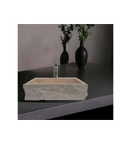 Hale Traverten Dışı Doğal Patlatma Batarya Çıkışlı Lavabo-269