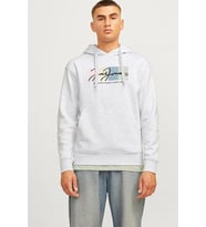 Jack&Jones JORTPORTLAND BLOCK SWEAT HOOD LN Gri Erkek Sweatshirt 12262421