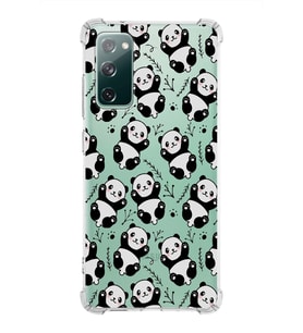 Samsung Galaxy S20 Fe  Köşe Korumalı Antişok Kapak Panda Tasarımlı Şeffaf Silikon Kılıf