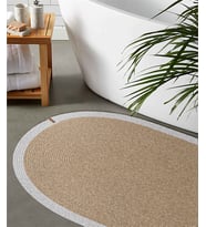 Koza Home Cesta El Yapımı Pamuklu Natural Gri Jüt Hasır Dekoratif Kilim 9020