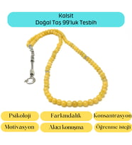 Sertifikalı Kalsit  6mm 99luk Doğal Taş Tesbih