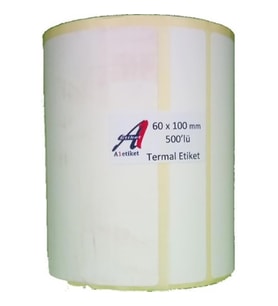 Kirtasiyejet Etiket Termal Etiket 60 x 100 mm 5,000 Adet Termal Barkod Etiketi 500 Sarımlı 10 Rulo