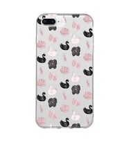 Iphone 7 PLUS - 8 PLUS Uyumlu Kuğu Tasarımlı Şeffaf Telefon Kılıfı