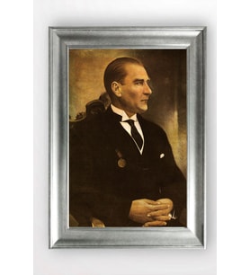 Gümüş Çerçeveli Atatürk Tablo cv779