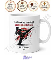 Kick Boks Temalı Baskılı Kupa Bardak Hediye Kick Boksçuya Özel Tasarım