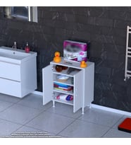 Modilayn SÖKE Küçük Alanlar İçin Akıllı Çözümler 65x75x32,5 cm’ lik 2 Kapaklı 4 Göz Raf Dolap