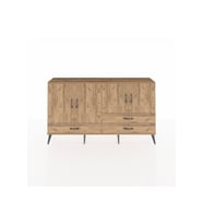 Arges Konsol 5 Raflı 3 Çekmeceli 4 Kapaklı 176x30x99 Çam-Çam
