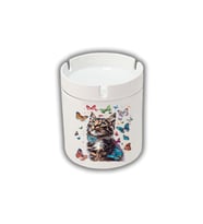 Kelebekler İçinde Kedi Baskılı Küllük Kül Tablası