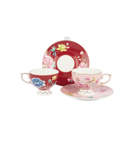 Vivida 2li Pembe Bordo Kahve Fincan Seti 90ml Butik Mutfak