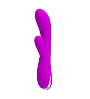12 Fonksiyonlu Isıtmalı USB Şarjlı Çift Uçlu Rabbit Vibratör - Wilbur (Mor)