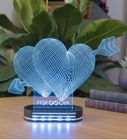 3 D Led Kişiye Özel Dekoratif Lamba (Mavi)
