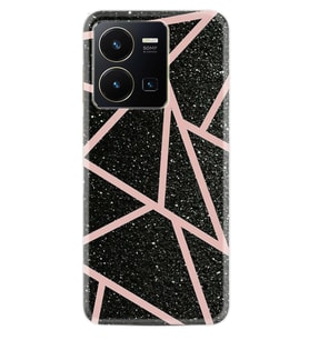 Vivo Y36 Kılıf Resimli Desenli Baskılı Silikon Pembe Şeritli Mermer 1312