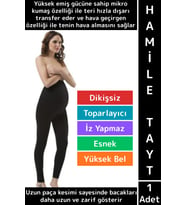 İz Bırakmaz Şekillendiren Toparlayan Esnek Hava Alan Kumaş Destekli Dikişsiz Yüksek Bel Hamile Tayt (Siyah)