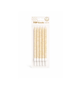 Simli Doğum Günü Mum Seti 15cm 6lı Gold