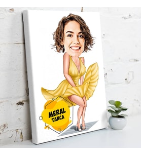 Marilyn Monroe Karikatürlü Kanvas Tablo
