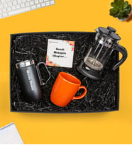 Kişiye Özel Termos Bardak, French Press ve Kupa Hediye Seti