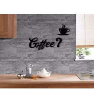 BK Home Coffee Tasarımlı Ahşap Duvar Yazısı (Siyah)