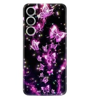 Oppo A38 Kılıf Boutique Baskılı Resimli Pembe Neon Kelebekler Pcode -100