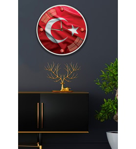 Al Bayrak Duvar Saati - 29 cm