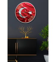 Al Bayrak Duvar Saati - 29 cm