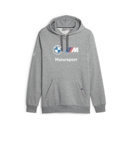 Puma BMW MMS ESS Hoodie Fleece Erkek Sweatshirt Gri S-XXL