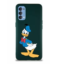Oppo Reno 4 Soft Premier Kapak Donald Duck-D Tasarımlı Silikon Kılıf - Yeşil (Şeffaf)