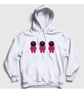 Presmono Unisex Beyaz Guards V2 Squid Game Kapüşonlu Sweatshirt 260627tt