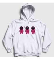 Presmono Unisex Beyaz Guards V2 Squid Game Kapüşonlu Sweatshirt 260627tt
