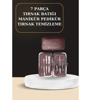 7 Parça Manikür Pedikür Seti El Ayak Bakımı Çantalı Paslanmaz Çelik