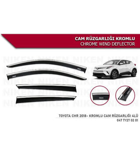 Toyota Chr Kromlu Cam Rüzgarlığı Niken 2018+ sonrası modeller (Beyaz)