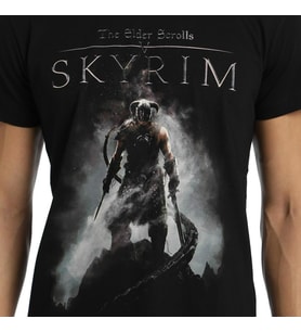 Bant Giyim - Elder Scrolls Skyrim Siyah Erkek T-shirt Tişört