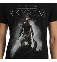 Bant Giyim - Elder Scrolls Skyrim Siyah Erkek T-shirt Tişört