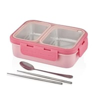 VAGONLİFE 700 ML 2 BÖLMELİ PASLANMAZ ÇELİK LUNCHBOX PEMBE