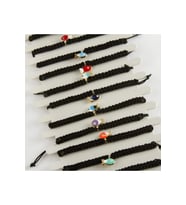 Balık Makrome Örgülü Bileklik (Siyah)