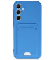 Newface Samsung Galaxy A35 5G Kılıf Kelvin Kartvizitli Silikon - Mavi
