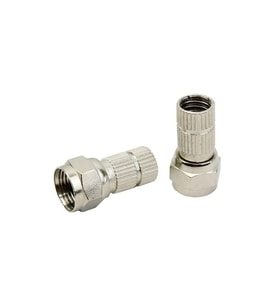 Herz Rg6 U6 F Konnektör 22 Mm Siyah Contalı Uydu Anten Konnektör Soketi 100 Adet (Gümüş)