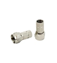 Herz Rg6 U6 F Konnektör 22 Mm Siyah Contalı Uydu Anten Konnektör Soketi 100 Adet (Gümüş)