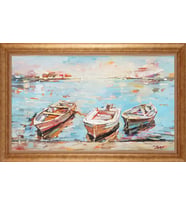 Çerçeveli Paspartulu Manzara Tablo bm0997 (Gold)