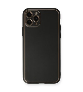 Apple İphone 11 Pro Max Kılıf Coco Deri Silikon Kapak - Siyah