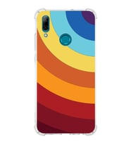 PrintiFy Huawei P Smart 2019 Uyumlu Köşe Korumalı Renk Cümbüşü A Tasarımlı Şeffaf Silikon Kılıf