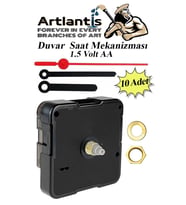 Duvar Saat Mekanizması 10 Adet 10 mm Şaft Sessiz Saat Motoru Akrep Yelkovan Okul Deney Saat Yapım