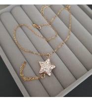 Çelik gold renk Şahmeran taşlı yıldız detay