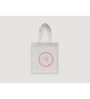 Sevimli Koyun Pembe Çerçeveli Minimal Desenli Omuz Çantası Hediyelik Ham Bez Çanta