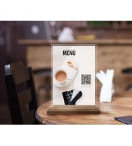 BK Gift Restoran & Cafe & Barlara Özel Ahşap Standlı Pleksi QR Kod Menü, Cafe&Bar için QR kodlu Tabela, QR kodlu Masa Dekoru-14